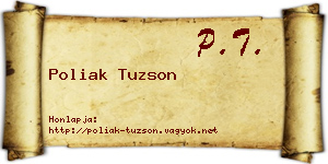 Poliak Tuzson névjegykártya